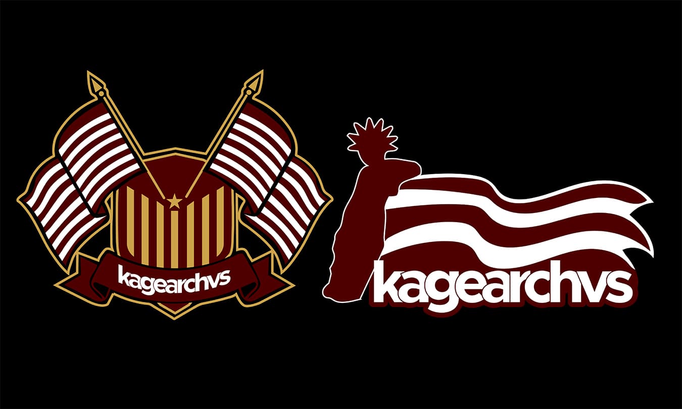 Flag emblem and wordmark lockups