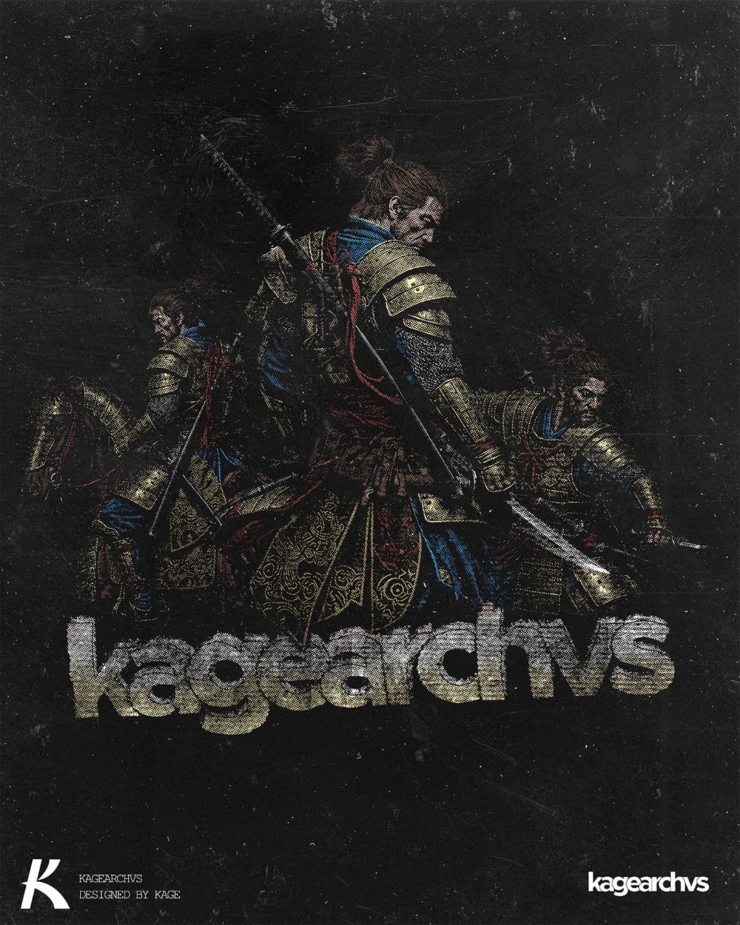 Samurai riders wordmark print