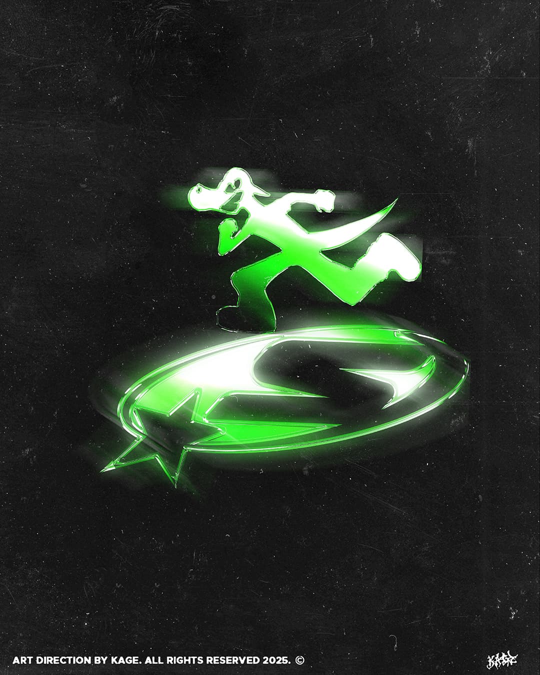 Green star runner sleeve art