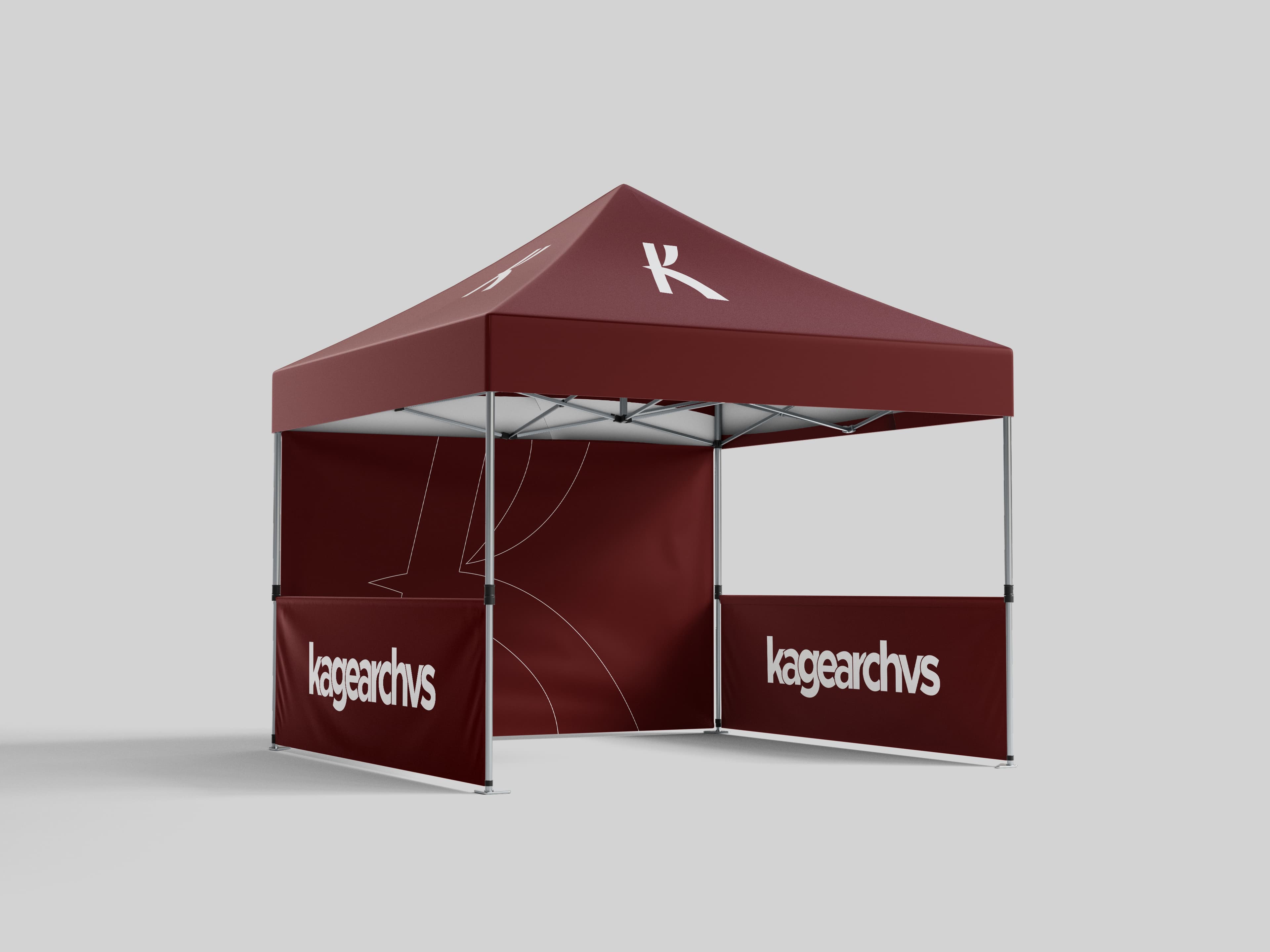 Kagearchvs pop-up tent, angled view